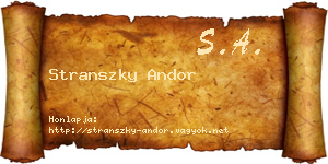 Stranszky Andor névjegykártya